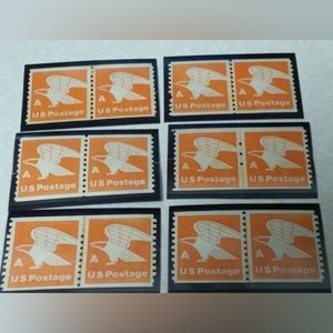 Vintage US Postage Stamp  Orange Eagle "A"  Lot of 12 stamps unused